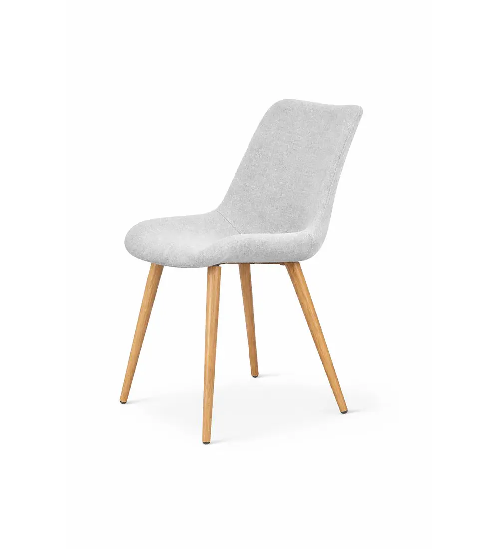 Silla Aura Wood Tapizada en Lino