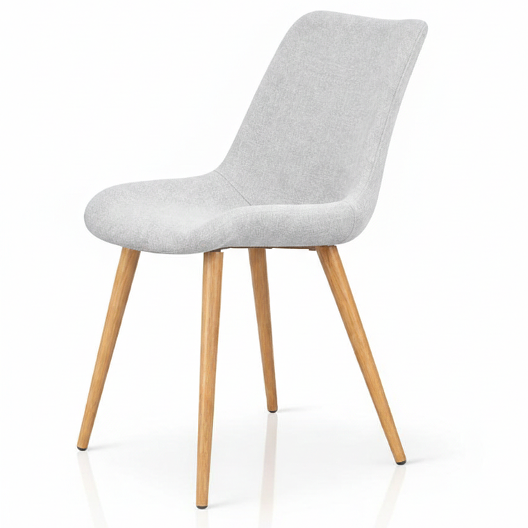 Silla Aura Wood Tapizada en Lino 5
