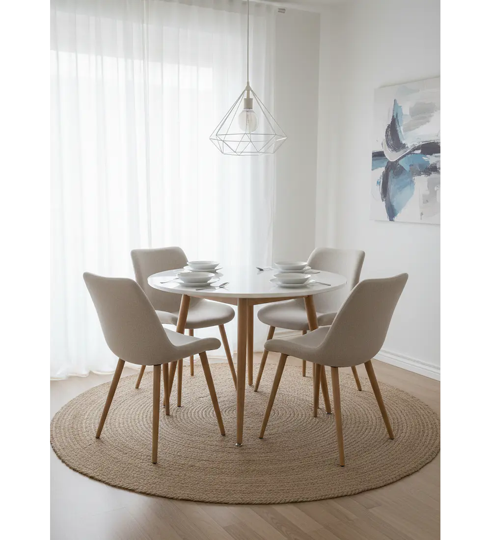 Silla Aura Wood Tapizada en Lino