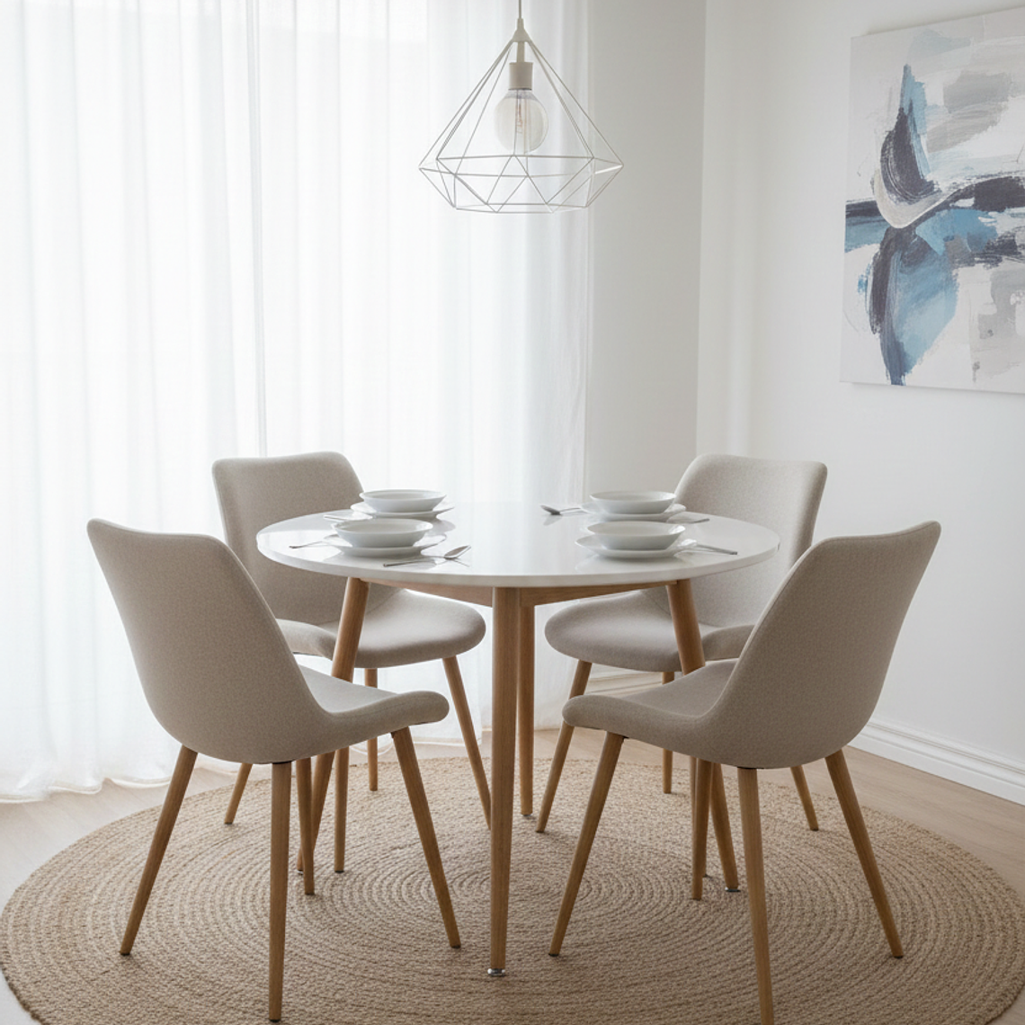 Silla Aura Wood Tapizada en Lino 7