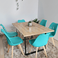 Comedor Industrial 140x90 cms Light  + 6 Sillas Tulip - Miniatura 1
