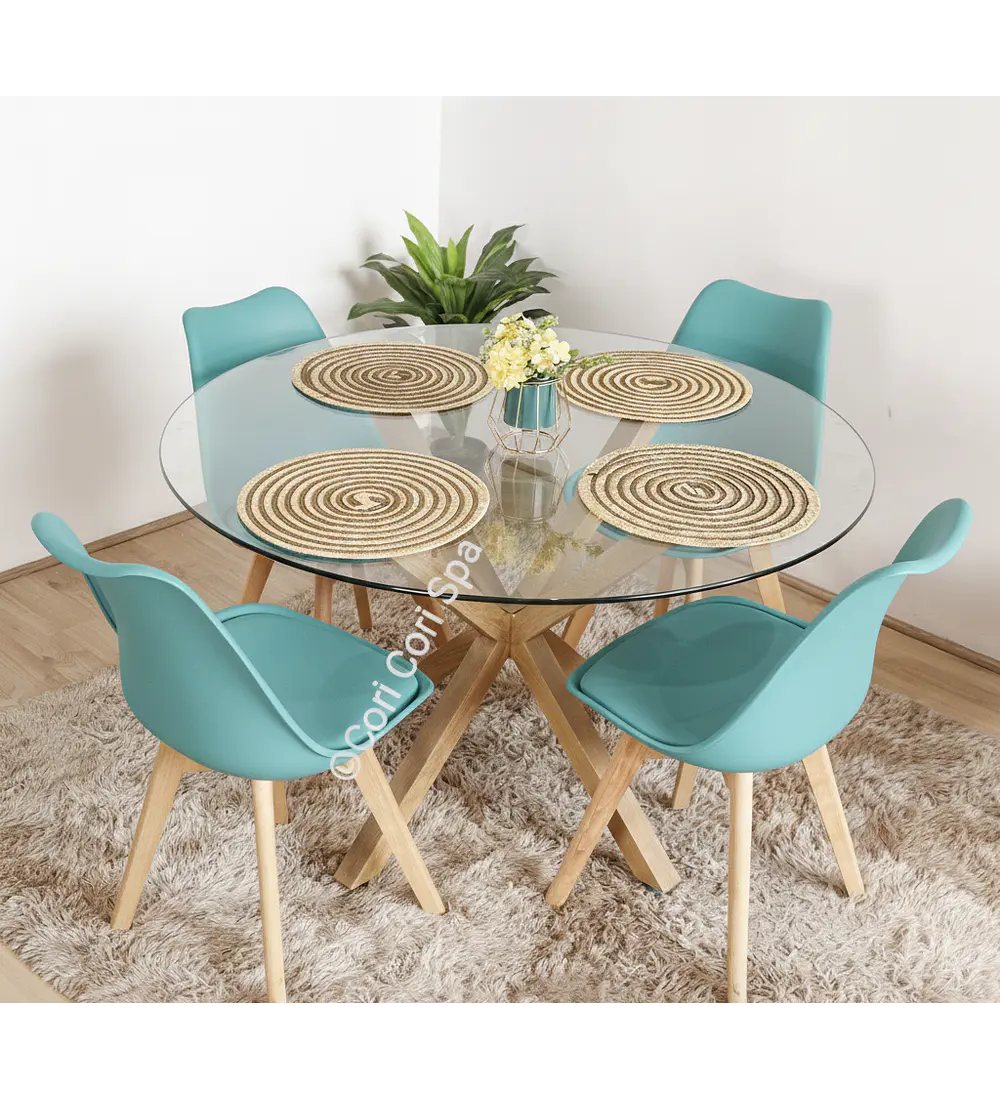Comedor Warwick 100 cms + 4 Sillas Tulip