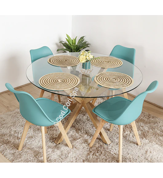 Comedor Warwick 100 cms + 4 Sillas Tulip