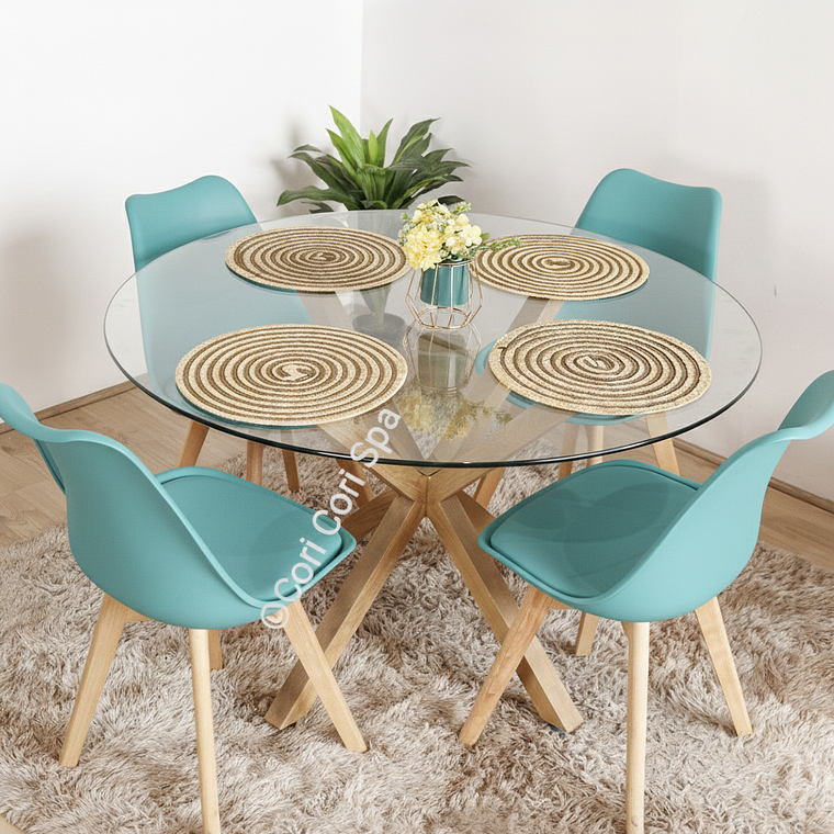 Comedor Warwick 100 cms + 4 Sillas Tulip 1