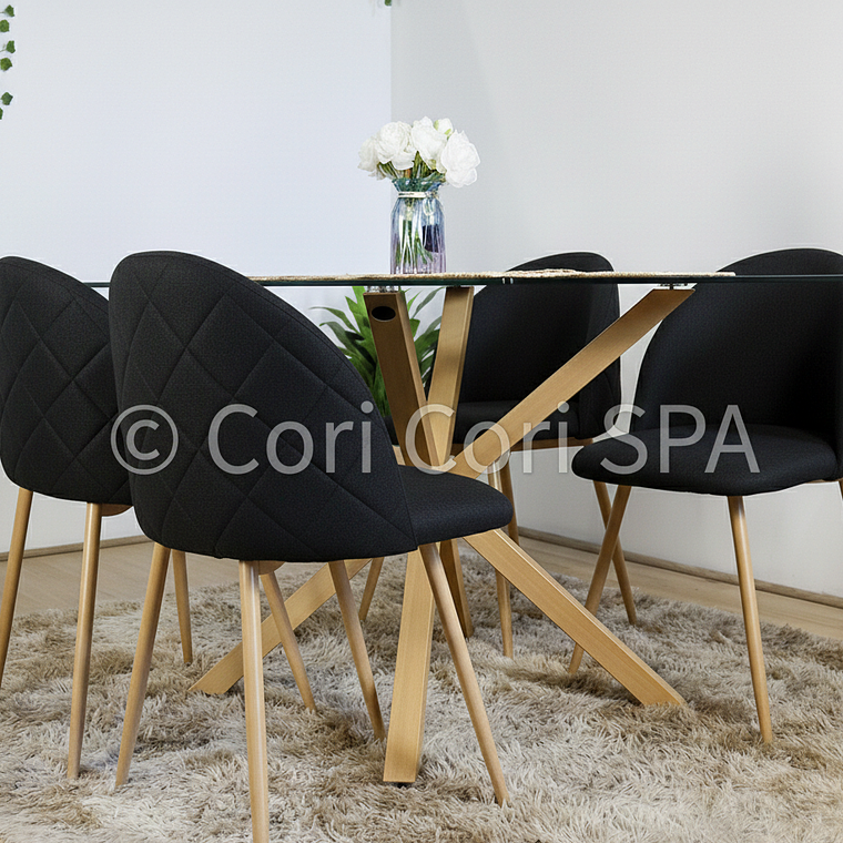 Comedor Madrid 140x80cms + 4 Sillas Bread Lino 7