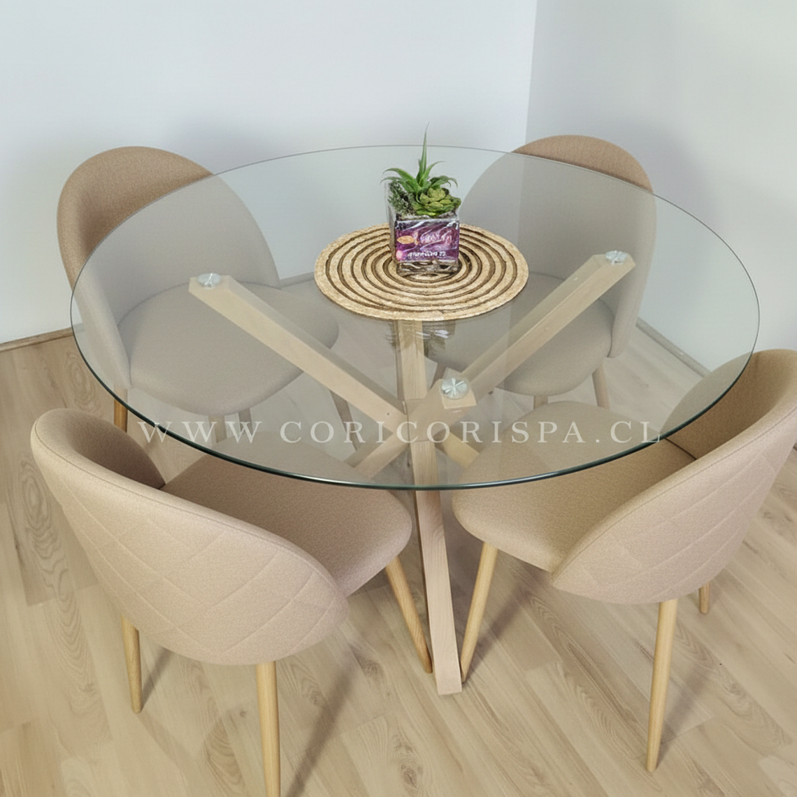 Comedor Warwick 120cms + 4 Sillas Bread Lino 9