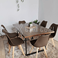 Comedor Industrial 140x90 cms Oscura + 6 Sillas Tulip  - Miniatura 2