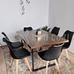 Comedor Industrial 140x90 cms Oscura + 6 Sillas Tulip  - Miniatura 7