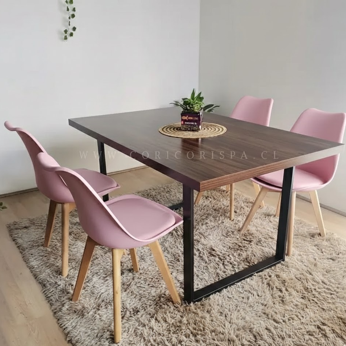 Comedor Industrial 160x90cms Oscura + 4 Sillas Tulip  17