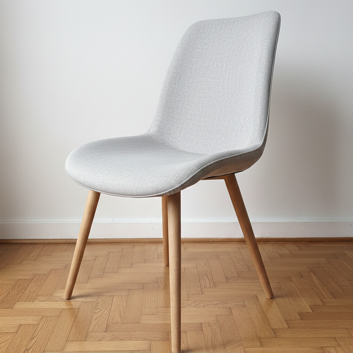 Silla Aura Wood Tapizada en Lino 2