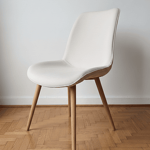 Silla Aura Wood Tapizada en Lino