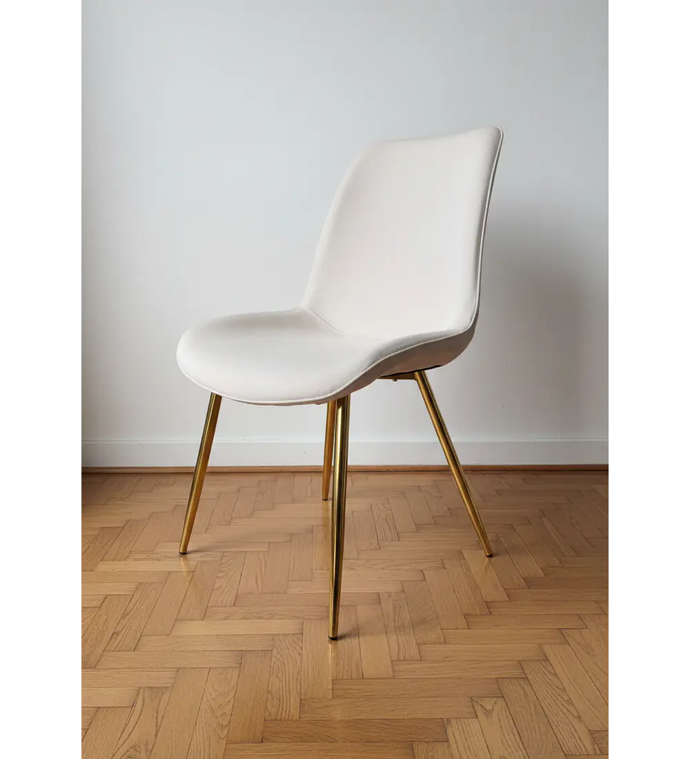 Silla Aura Gold Tapizada en Lino