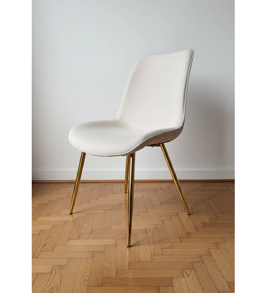 Silla Aura Gold Tapizada en Lino