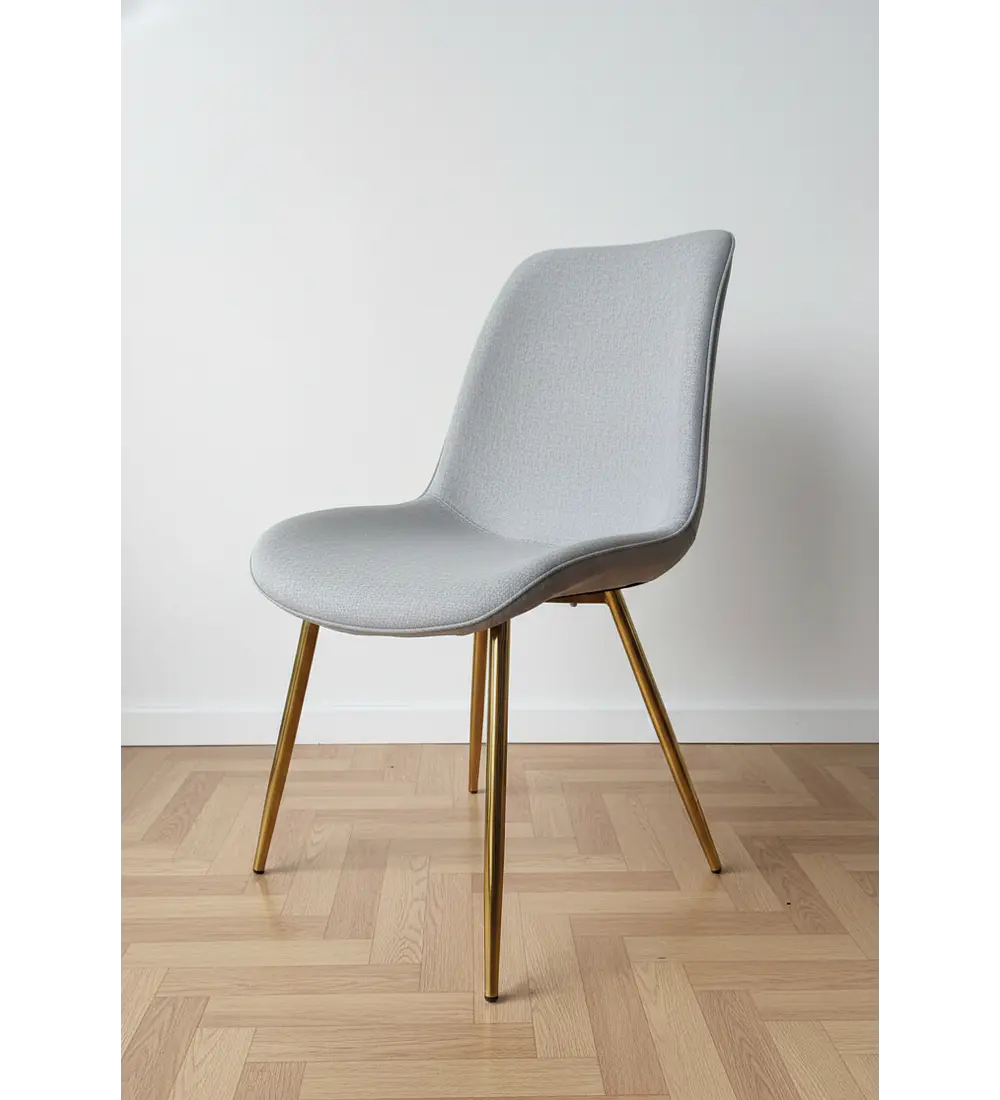 Silla Aura Gold Tapizada en Lino