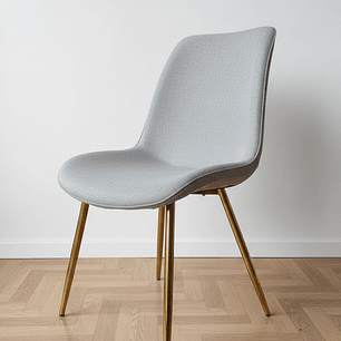 Silla Aura Gold Tapizada en Lino