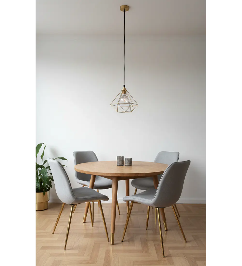 Silla Aura Gold Tapizada en Lino