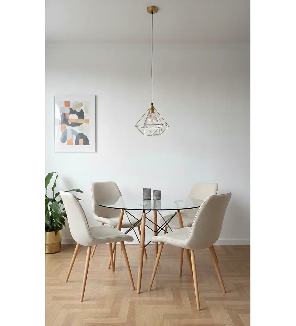 Comedor Mesa Eames 120cm + 4 Sillas Aura Wood