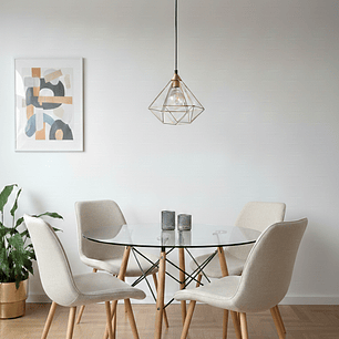 Comedor Mesa Eames 120cm + 4 Sillas Aura Wood