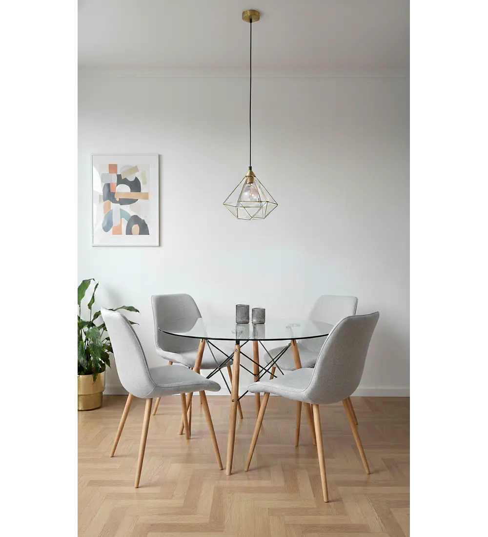 Comedor Mesa Eames 120cm + 4 Sillas Aura Wood