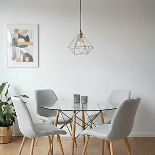 Comedor Mesa Eames 120cm + 4 Sillas Aura Wood