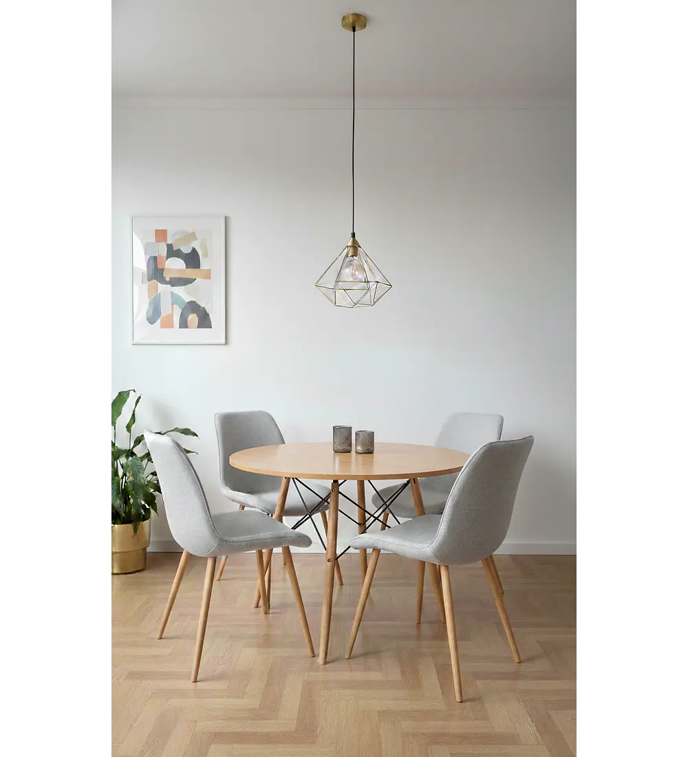 Comedor Mesa Eames Wood 100cm + 4 Sillas Aura Wood