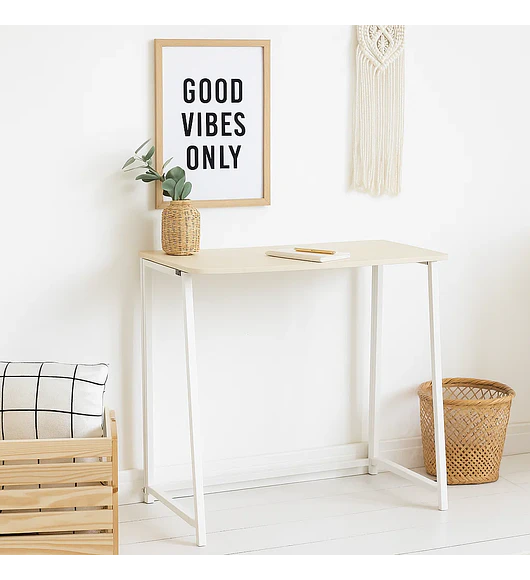 Escritorio Flex Compacto Mdf - Natural Blanca