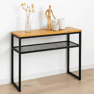 Arrimo Estilo Industrial con Repisa Metálica y Cubierta de Madera