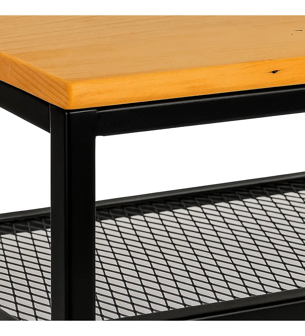 Arrimo Estilo Industrial con Repisa Metálica y Cubierta de Madera
