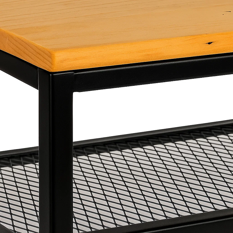 Arrimo Estilo Industrial con Repisa Metálica y Cubierta de Madera 3