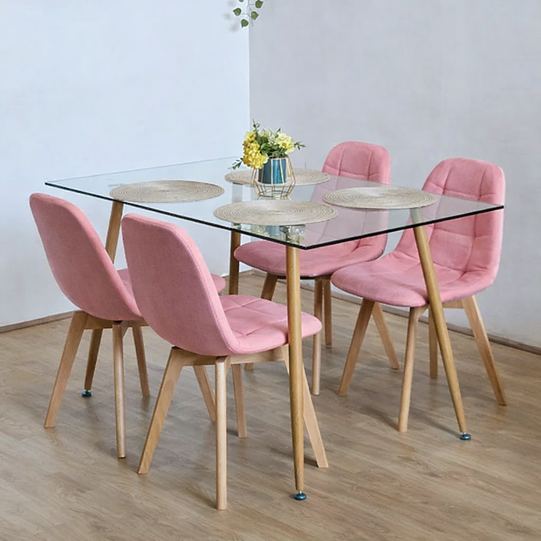 Comedor Rubi 120x80cms + 4 Sillas Capitonne Velvet  18