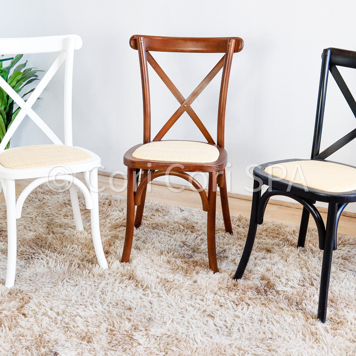 Comedor Medlock 140x90cms + 4 Sillas Crossback Madera 5