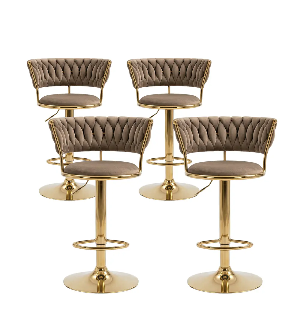 Pack 4 Taburetes Queen Velvet Gold