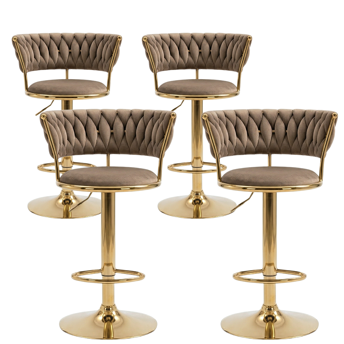 Pack 4 Taburetes Queen Velvet Gold 9