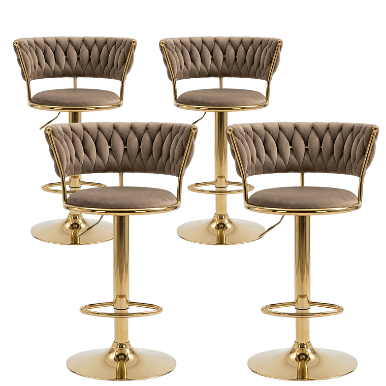 Pack 4 Taburetes Queen Velvet Gold 9