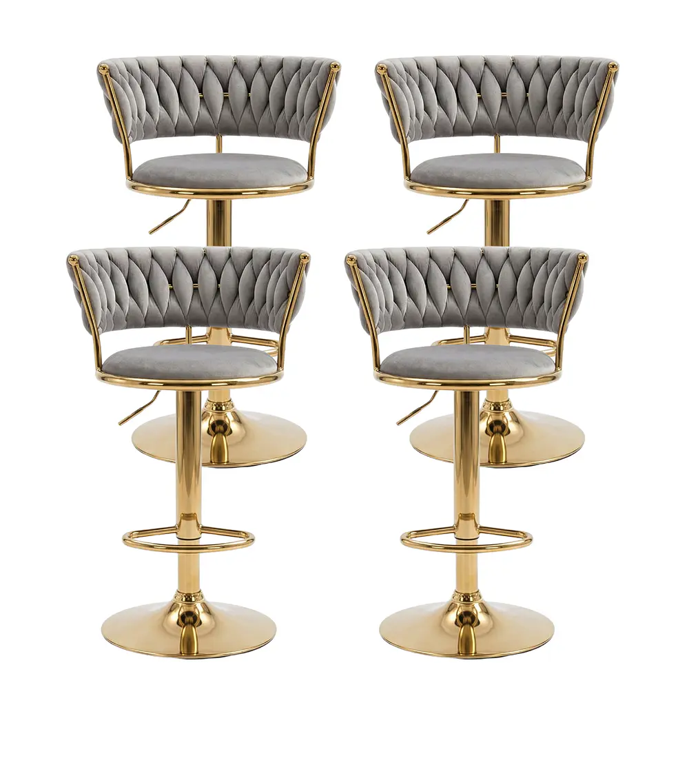Pack 4 Taburetes Queen Velvet Gold
