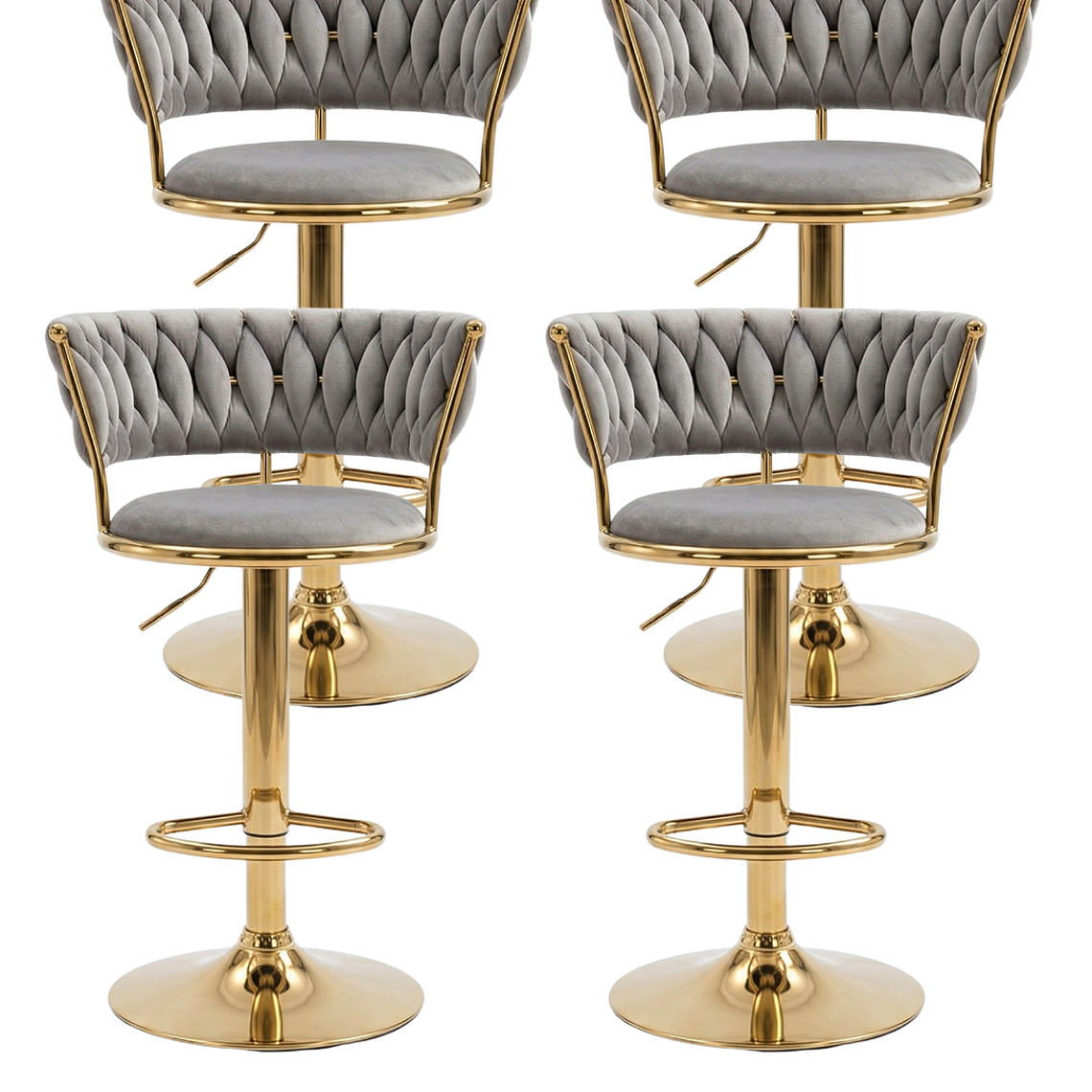 Pack 4 Taburetes Queen Velvet Gold 10