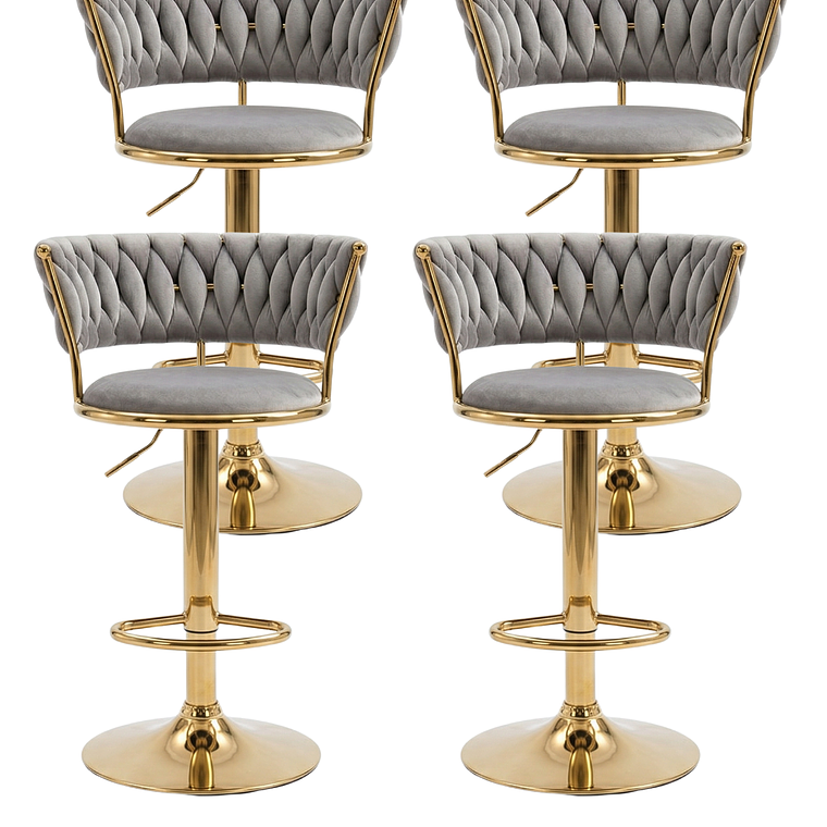 Pack 4 Taburetes Queen Velvet Gold 10