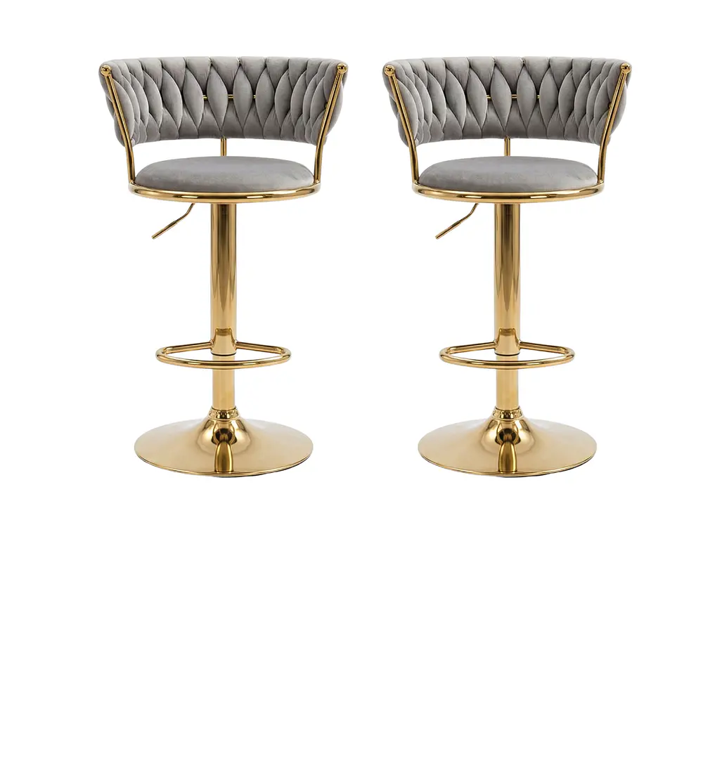 Pack 2 Taburetes Queen Velvet Gold