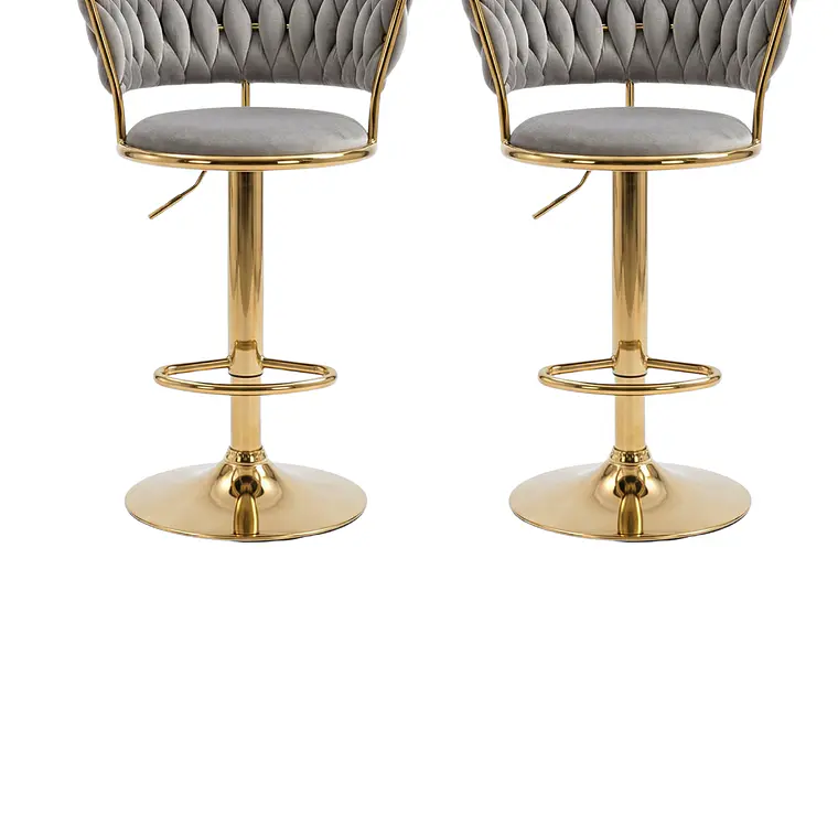 Pack 2 Taburetes Queen Velvet Gold 2