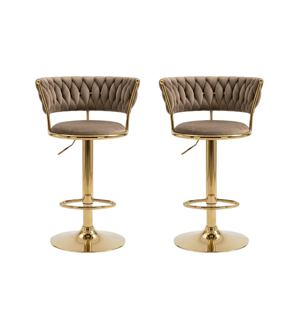 Pack 2 Taburetes Queen Velvet Gold