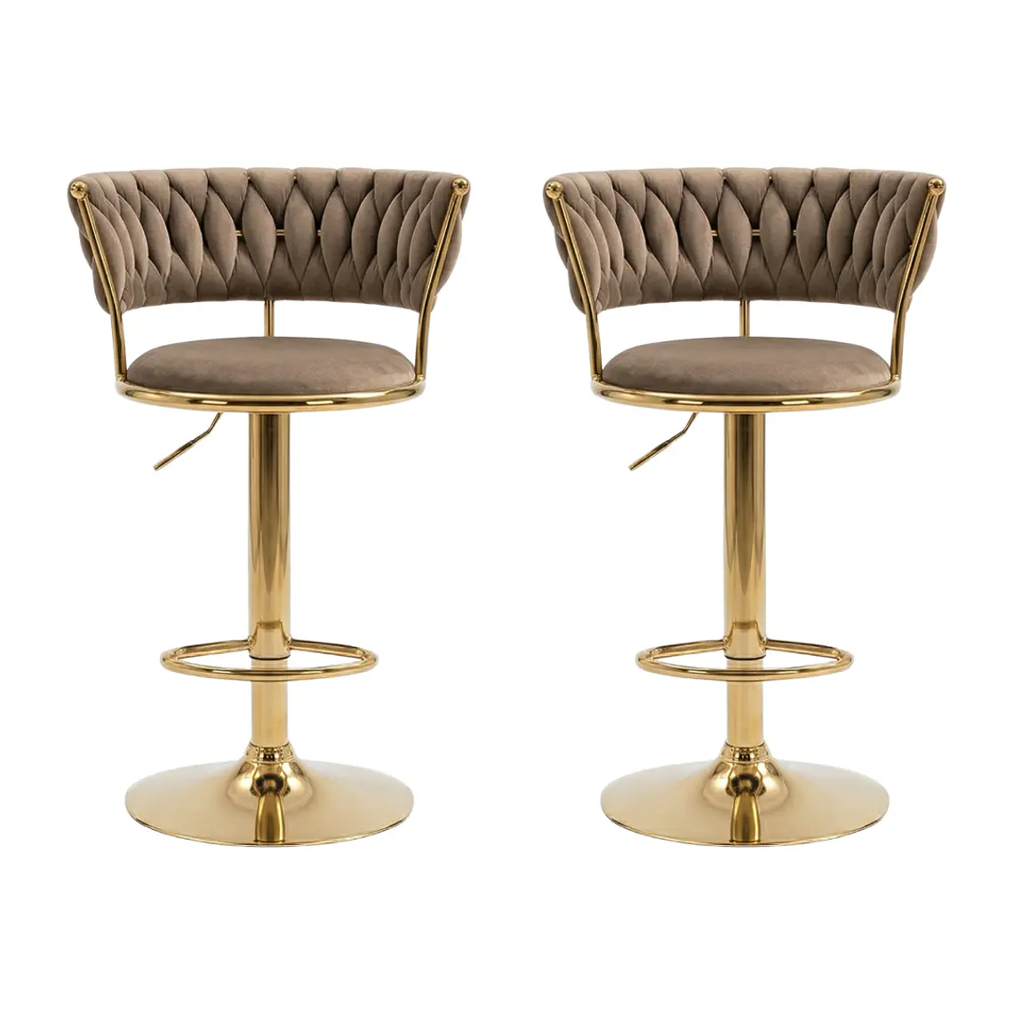Pack 2 Taburetes Queen Velvet Gold 15