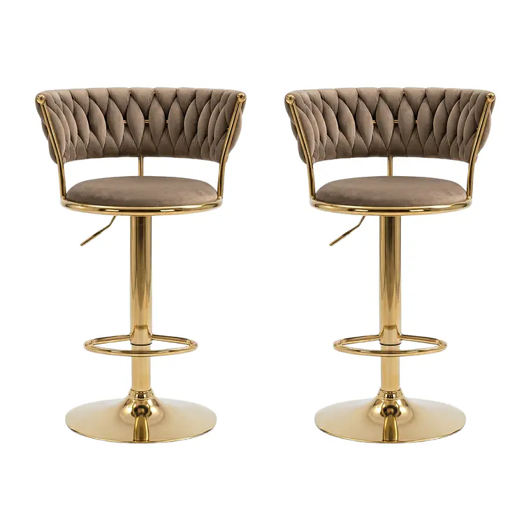 Pack 2 Taburetes Queen Velvet Gold 15