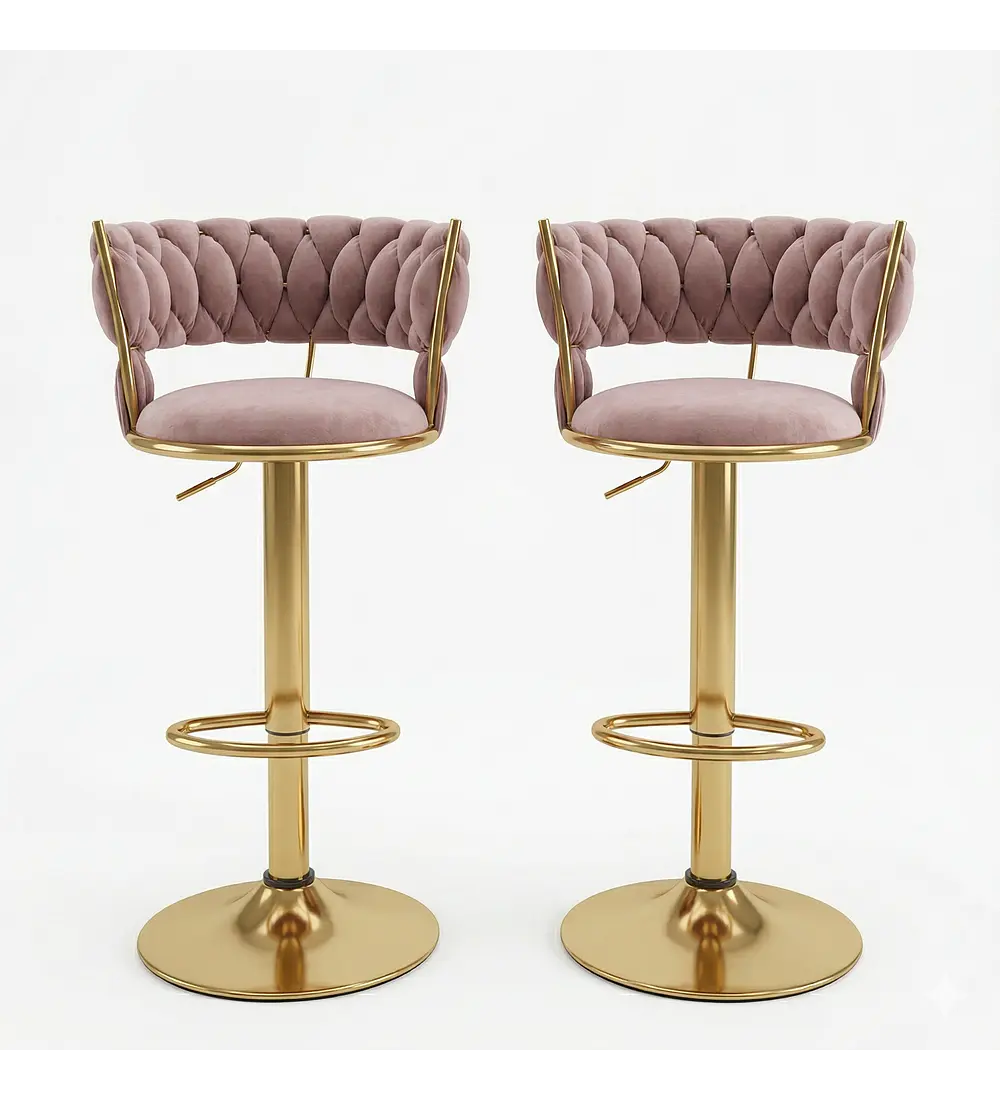 Pack 2 Taburetes Queen Velvet Gold