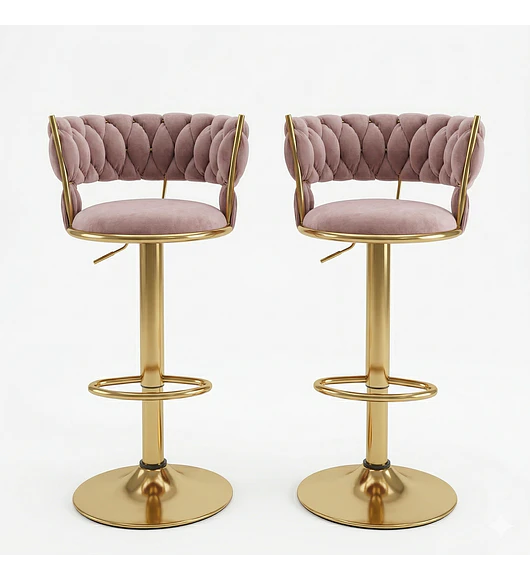 Pack 2 Taburetes Queen Velvet Gold