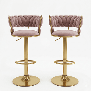 Pack 2 Taburetes Queen Velvet Gold