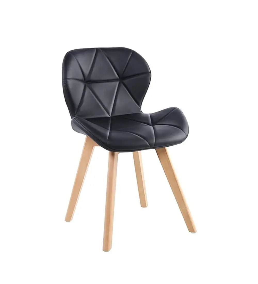 Comedor Mesa Aura Wood 100cms  + 4 Sillas Mariposa Ecocuero Wood 
