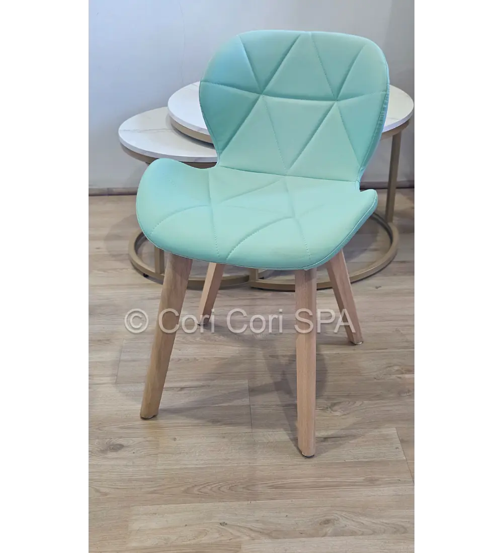 Comedor Mesa Aura Wood 100cms  + 4 Sillas Mariposa Ecocuero Wood 