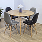 Comedor Mesa Aura Wood 100cms  + 4 Sillas Capitonne Eames Ecocuero - Miniatura 4