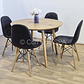 Comedor Mesa Aura Wood 100cms  + 4 Sillas Capitonne Eames Ecocuero - Miniatura 2