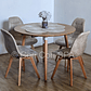 Comedor Mesa Aura Wood 100cms + 4 Sillas Capitonne Ecocuero Vintage - Miniatura 3